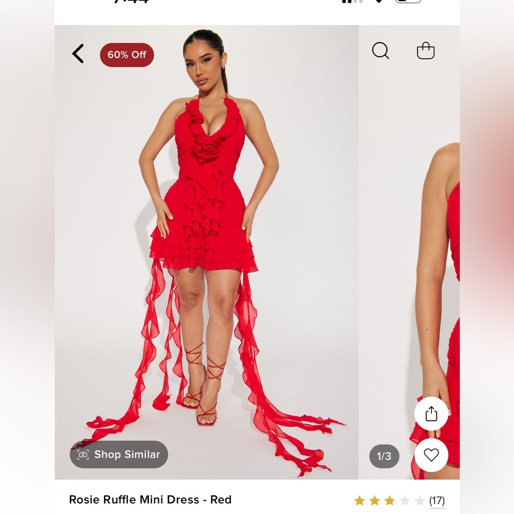 Red ruffle dress